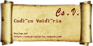 Csécs Valéria névjegykártya