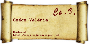 Csécs Valéria névjegykártya